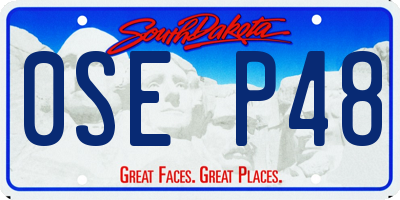 SD license plate 0SEP48