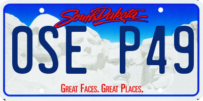 SD license plate 0SEP49