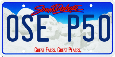 SD license plate 0SEP50