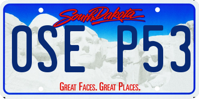SD license plate 0SEP53