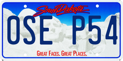 SD license plate 0SEP54