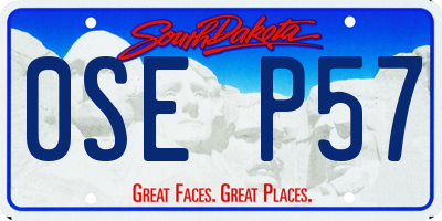 SD license plate 0SEP57