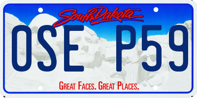 SD license plate 0SEP59
