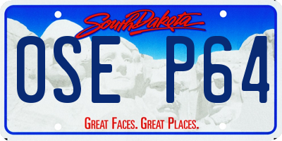 SD license plate 0SEP64