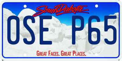 SD license plate 0SEP65