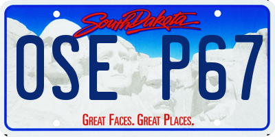SD license plate 0SEP67