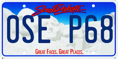 SD license plate 0SEP68