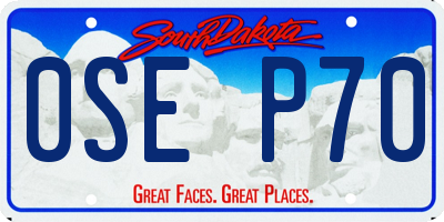 SD license plate 0SEP70