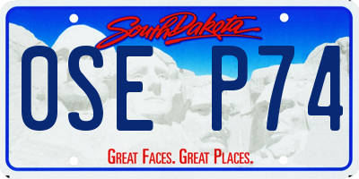SD license plate 0SEP74