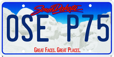 SD license plate 0SEP75