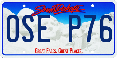 SD license plate 0SEP76