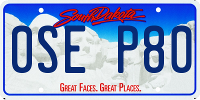 SD license plate 0SEP80