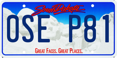 SD license plate 0SEP81