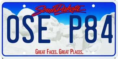 SD license plate 0SEP84