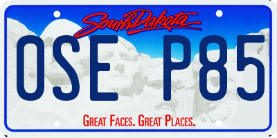 SD license plate 0SEP85