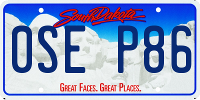 SD license plate 0SEP86