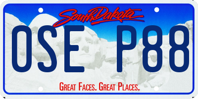 SD license plate 0SEP88