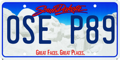 SD license plate 0SEP89