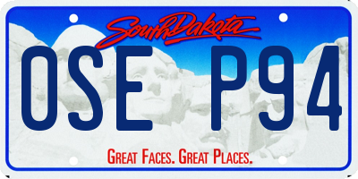 SD license plate 0SEP94