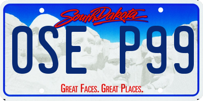 SD license plate 0SEP99