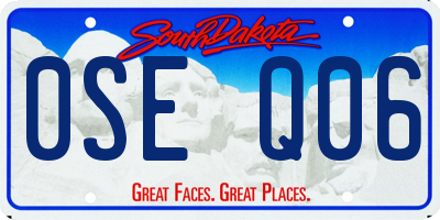 SD license plate 0SEQ06