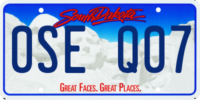 SD license plate 0SEQ07