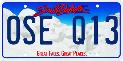 SD license plate 0SEQ13
