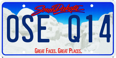 SD license plate 0SEQ14