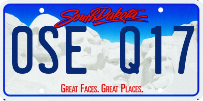 SD license plate 0SEQ17