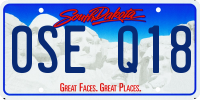 SD license plate 0SEQ18