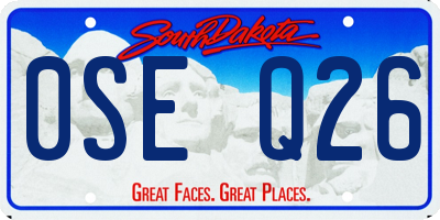 SD license plate 0SEQ26