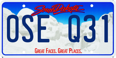 SD license plate 0SEQ31