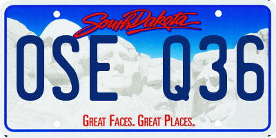 SD license plate 0SEQ36