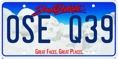 SD license plate 0SEQ39