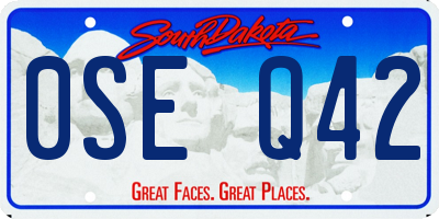 SD license plate 0SEQ42