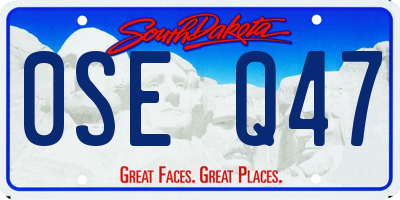 SD license plate 0SEQ47