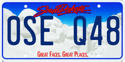 SD license plate 0SEQ48