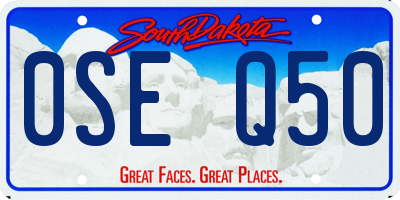 SD license plate 0SEQ50