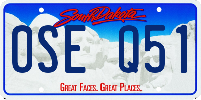 SD license plate 0SEQ51