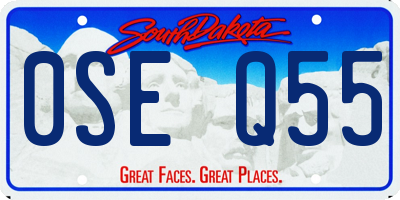 SD license plate 0SEQ55