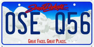 SD license plate 0SEQ56