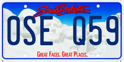 SD license plate 0SEQ59