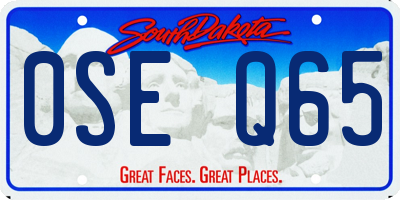 SD license plate 0SEQ65