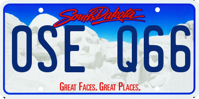 SD license plate 0SEQ66