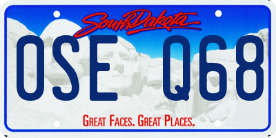 SD license plate 0SEQ68