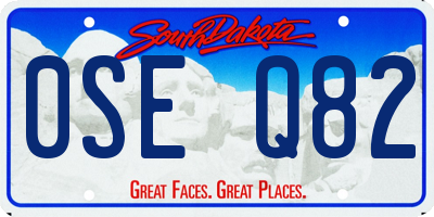 SD license plate 0SEQ82