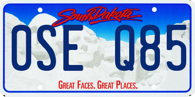 SD license plate 0SEQ85