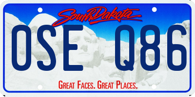 SD license plate 0SEQ86