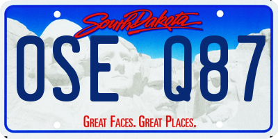 SD license plate 0SEQ87