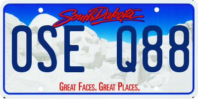 SD license plate 0SEQ88